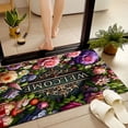thumbnail image 4 of JML Non-Slip Microfiber & Rubber Doormat - Soft Entryway Rug for Home/Office (16"x24") - Easy Clean Door Mat for Indoor/Outdoor Use, Floral Welcome Design, 4 of 5