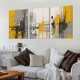 thumbnail image 2 of Nawypu -Canvas Wall Art Abstract Poster Prints Black White Wall Decor Yellow Gray Picture Fantasy Graffiti Paintings Modern Artwork for Office Wall Art Living Room Bedroom 12''x16''X3 Panels, 2 of 4