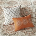 thumbnail image 2 of Noaman 6-Piece Reversible Quilt Set with Throw Pillows, Orange Floral Medallion Design, King/Cal King Size, Microfiber Polyester Bedding, 2 of 15