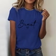 thumbnail image 2 of Womens Athletic Tops Women's Casual Fashion Shirt Women Blank Women Short Shirt Long Sleeve Tee for Long Sleeve Space Violet Womens Short T T Blue S, 2 of 4