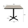 thumbnail image 3 of Hampden Furnishings Bennet Collection Steel Frame 36" Square Top, X Base, 30" Height Cafe Table, Black Frame/Grey Nebula Top, 3 of 5