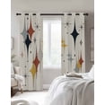 thumbnail image 4 of Yellow Diamond Blackout Curtains for Bedroom Living Room Darkening Curtains 54 Inch Long Modern Geometric Middle Century Beige Short Curtain for Small Window Treatment Grommet Drapes 42"x54"x2, 4 of 9