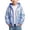 Blue, variant on YunPes Toddler Girls Metallic Shiny Jacket Zip-Up Hooded Windbreaker with Elastic Waist Y2K Trendy Glitter Outdoor Clothes