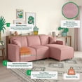 thumbnail image 3 of Sala Modular Reversible Makora Bennet con Memory Foam Palo de Rosa Lino y Respaldo Ajustable, 3 of 8