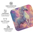 thumbnail image 3 of Pofeuu Colorful Cloud White Horse Print Coasters for Drinks, 4Pack PU Leather Coasters, Bar Drink Coasters for Tabletop Protection, Furniture from Damage-Square, 3 of 6