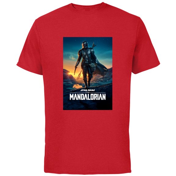 Star Wars The Mandalorian Season 2 Poster - Short Sleeve Cotton T-Shirt for Adults - Customized-Red