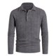 thumbnail image 1 of Suéter de medio botón para hombre de otoño e invierno, suéter de solapa de color sólido, top casual coreano para uso diario, top para hombre, 1 of 5