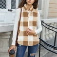 thumbnail image 6 of Dasayo Soft Vest for Women Yellow Winter Fleece Plaid Zip up Comfy Vest Coat for Women XXL, 6 of 9