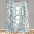 thumbnail image 2 of Spring Window Curtains, Floral Theme Leaves Flowers Repeating Ornament in Watercolor Style, Lightweight Decor 2-Panel Set with Rod Pocket, Pair of - 28"x63", Blue Grey and Pale Lavender, by Ambesonne, 2 of 3