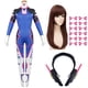 thumbnail image 3 of Overwatch-Disfraz de Cosplay de Dva para mujer, mono ajustado, peluca, auriculares, pistola, accesorios, tatuaje, pegatinas, traje, fiesta, Zentai Cos, 3 of 6