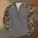 thumbnail image 1 of Blusas y camisas de manga larga con cuello redondo para hombre, talla grande, media cremallera, cuello redondo, estampado vintage de camuflaje, blusa de poliéster de manga larga para hombre, 1 of 4