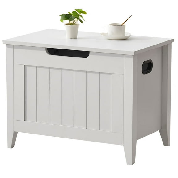 Flip Top Storage Bench with Safety Hinges, Wood Storage Trunk Modern Storage Chest