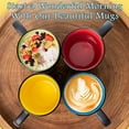 thumbnail image 7 of Mixpresso 4-Piece Mug Set, 16 Oz Ceramic Coffee Mugs with Large Handle, Colorful, Hot or Cold Drinks, Tea, Cappuccino, Milk, Cocoa, Cereal. Black and Colors, 7 of 7