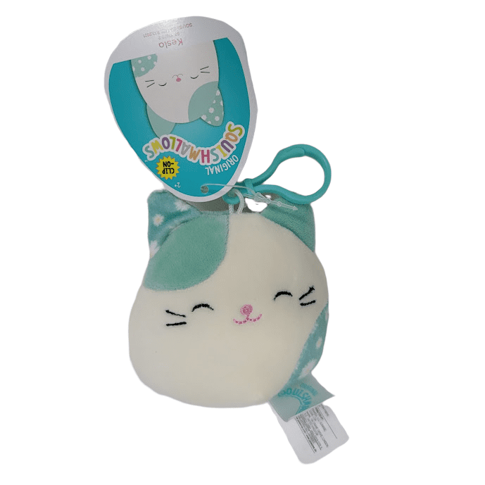 Squishmallows 3.5 Inch Kesla the Cat Floral Easter Clip On Plush