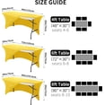 thumbnail image 3 of GFDYREE 2 Pack 6ft Stretch Spandex Yellow Table Cover for Standard Folding Tables - Universal Rectangular Fitted Tablecloth Protector for Wedding, Banquet and Party, 3 of 7