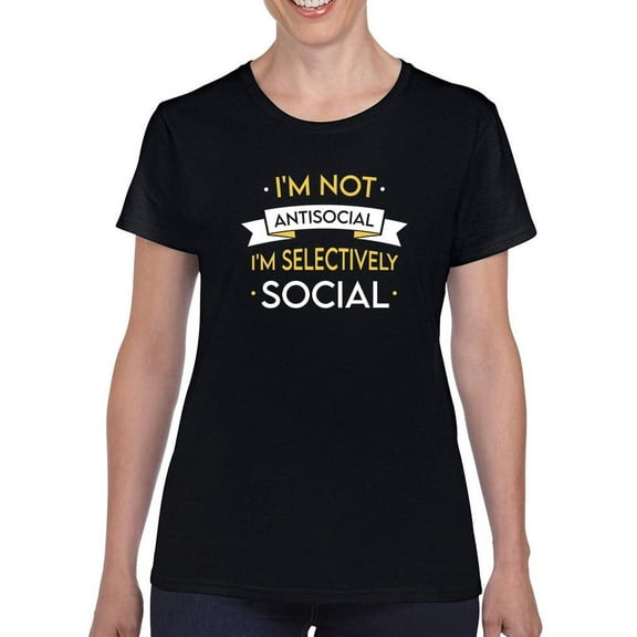 Selectively Social. T-Shirt Women -Smartprints Designs, Female Small