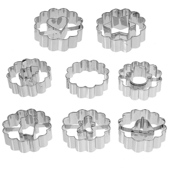 Moluckfu Metal Diy Cookie Mold Cookie Cutters Different Shapes 8Pcs 2.4x0.8in