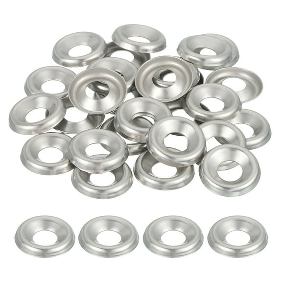 100 Pcs 16# Countersunk Finish Washers Stainless Steel Cup Washer Gasket, Silver