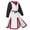 Black, variant on Larp Cosplay Costume, Two Tone Medieval Outfit, Medieval Knight Tunic Surcoat, Long Sleeve Two Tone Split Hem Renaissance Knight Costume Robe With Belt, Multi Color Larp Warrior Cosplay Dress, Red L