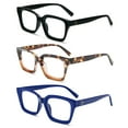 thumbnail image 4 of REAVEE 3 Pack Oprah Style Reading Glasses for Women Men Blue Light Blocking Computer Square Readers with Spring Hinge, 4 of 4