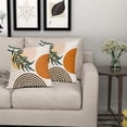 thumbnail image 3 of Boho Pillow Covers 18x18 Inch Burnt Orange Throw Pillow Covers Beige Bohemian Green Leaves Decorative Outdoors Pillowcase Square Linen Cushion Covers for Couch Sofa Bedroom Home (Pack of 2), 3 of 6