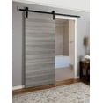 thumbnail image 3 of Sturdy Barn Door with Hardware | Planum 0010 Ginger Ash | 6.6FT Rail Hangers Heavy Set | Modern Solid Panel Interior Doors-18" x 84"-Black Rail, 3 of 6