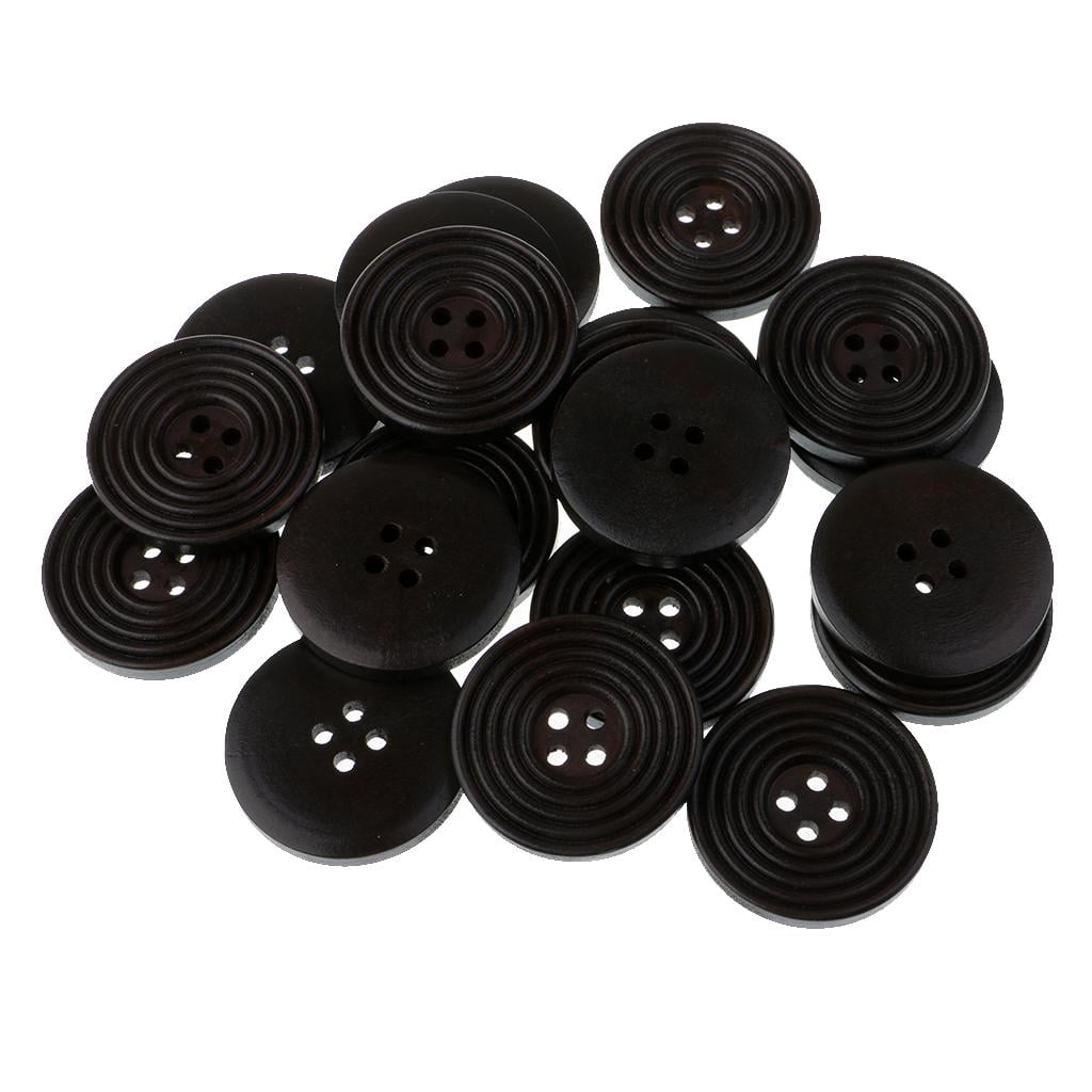GUOOL 8-17pack 20pcs Round 4 Holes Wood Wooden Buttons for DIY Sewing 17 Pcs