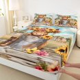 thumbnail image 3 of Homewish Animal Highland Cow Full Size Sheets 4-Piece for Boys Girls,Chic Floral Sunflowers Breathable Bed Sheets,Western Vintage Aesthetic Lightweight Sheet Sets,Breathable Home Decor, 3 of 7