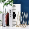 thumbnail image 2 of Nordic Triangle Bookend Heavy Duty Metal Book Stopper Book Stand Diseño Geométrico Único Book Divider Para Estantes Escritorio Home Office Library Speravity HA019891-00, 2 of 7