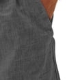 thumbnail image 5 of GrmtClth Cotton Linen Shorts Men Casual Drawstring Elastic Waist Shorts Loose Summer Beach Vacation Shorts Lightweight Stretch Workout Hiking Shorts with Pockets Gray M, 5 of 7