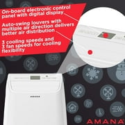Amana 9000 BTU (13000 ASHRAE) 120V Portable Air Conditioner with Remote, Rooms up to 450 Sq. ft., White, AMAP141AW