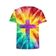 thumbnail image 4 of Xuyuer Easter Shirts for Women Round Neck Short Sleeve Easter Casual T-shirt Cross Print Graphic Tops Christian T-Shirt Causal Jesus Christian Graphic Short Sleeve T-Shirt, 4 of 5