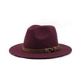thumbnail image 1 of QualitChoice Woman Fedoras Hat Cap Female Comfortable Breathable Solid Color Winter Caps Wine Red 56-58cm, 1 of 6