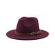 thumbnail image 1 of Qarigey Sombrero de fieltro de ala ancha, gorra decorativa para adultos, cómodo, transpirable, Color sólido, decoración de cabeza de Accesorio para el cabello Vino rojo 56-58cm, 1 of 6