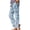 Light Blue, variant on Women Pants Trendy Straight-Leg Print Long Ankle Length Long Pants Cotton Linen Fabric Skin-Friendly Breathable Loose Women Trousers with Pockets