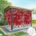 thumbnail image 4 of 1 Panel Outdoor Curtains for Patio Waterproof 54"x108" Red Christmas Weatherproof Privacy Outsides Curtains, Gnomes Xmas Tree Snowflake Gifts Birds Grommet Thermal Drapes for Cabana Porch Pergola, 4 of 8