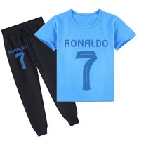 Boys' Summer Short Sleeve T-Shirt Pants Outfits Sets Cristiano Ronaldo Print Children's Sporty Casual Cool