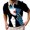Blue, variant on IROINNID Men's Short Sleeve Lapel Zipper Tops Funny Printed Slim Fit T-Shirt