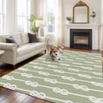 thumbnail image 3 of Decoration Art Washable Living Room Rugs 5'x7', Vintage Sage Green Knot Texture Decoration Low Pile Throw Large Area Rugs Non-Slip Sturdy Edge Binding Carpet for Dining Room Bedside Kitchen, 3 of 9