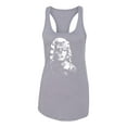 thumbnail image 2 of Manilyn Monroe Skull Face and Body Tattoo | Womens Pop Culture Jersey Racerback Tank Top, Heather Grey, Large, 2 of 4