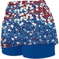 thumbnail image 5 of Patriotic Shorts for Women's Independence Day 4th of July Graphic Stylish Printed Side Pocket Skort For – Knit Feel Shorts With Convenient Front And Back Pockets For Everyday Comfort Blue S, 5 of 5