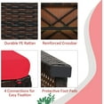 thumbnail image 5 of DORTALA 2 Piece Patio Wicker Ottomans, Outdoor Foot Rest with Cushions, PE Rattan Footstool for Patio, Garden, Poolside, Red, 5 of 8
