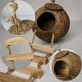 thumbnail image 3 of Yirtree Hanging Coconut Bird House ,Natural Coconut Fiber Shell Bird Nest for Parrot Parakeet Lovebird Finch Canary,Coconut Hide Bird Swing Toys for Hamster,Bird Cage Accessories, 3 of 8