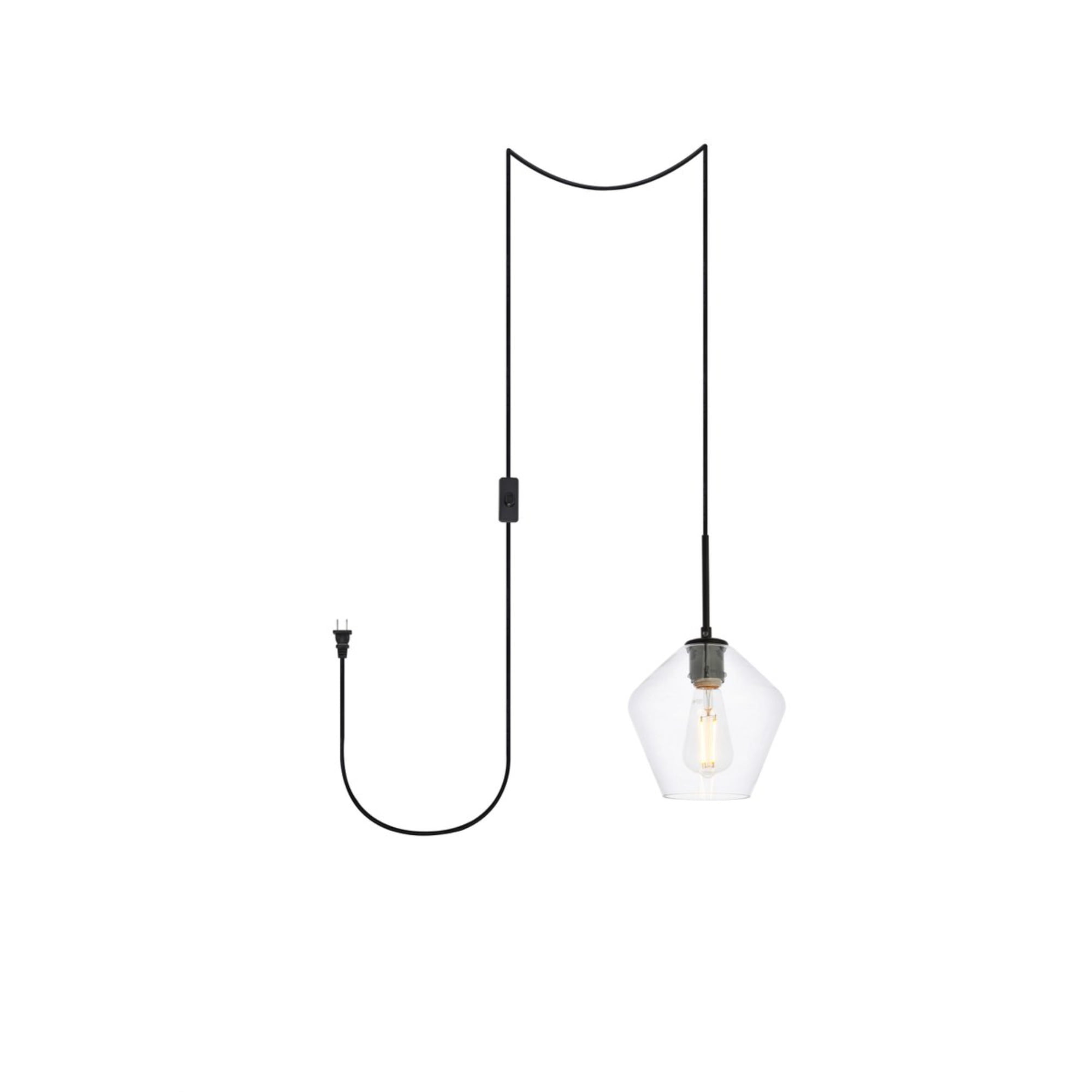 HMVPL Industrial Plug in Edison Pendant Light Rustic Mini Swag Hanging  Lighting Fixture with Clear Glass Shade for Kitchen Island Dining Room  Living Room Bedroom Hallway - Walmart.com
