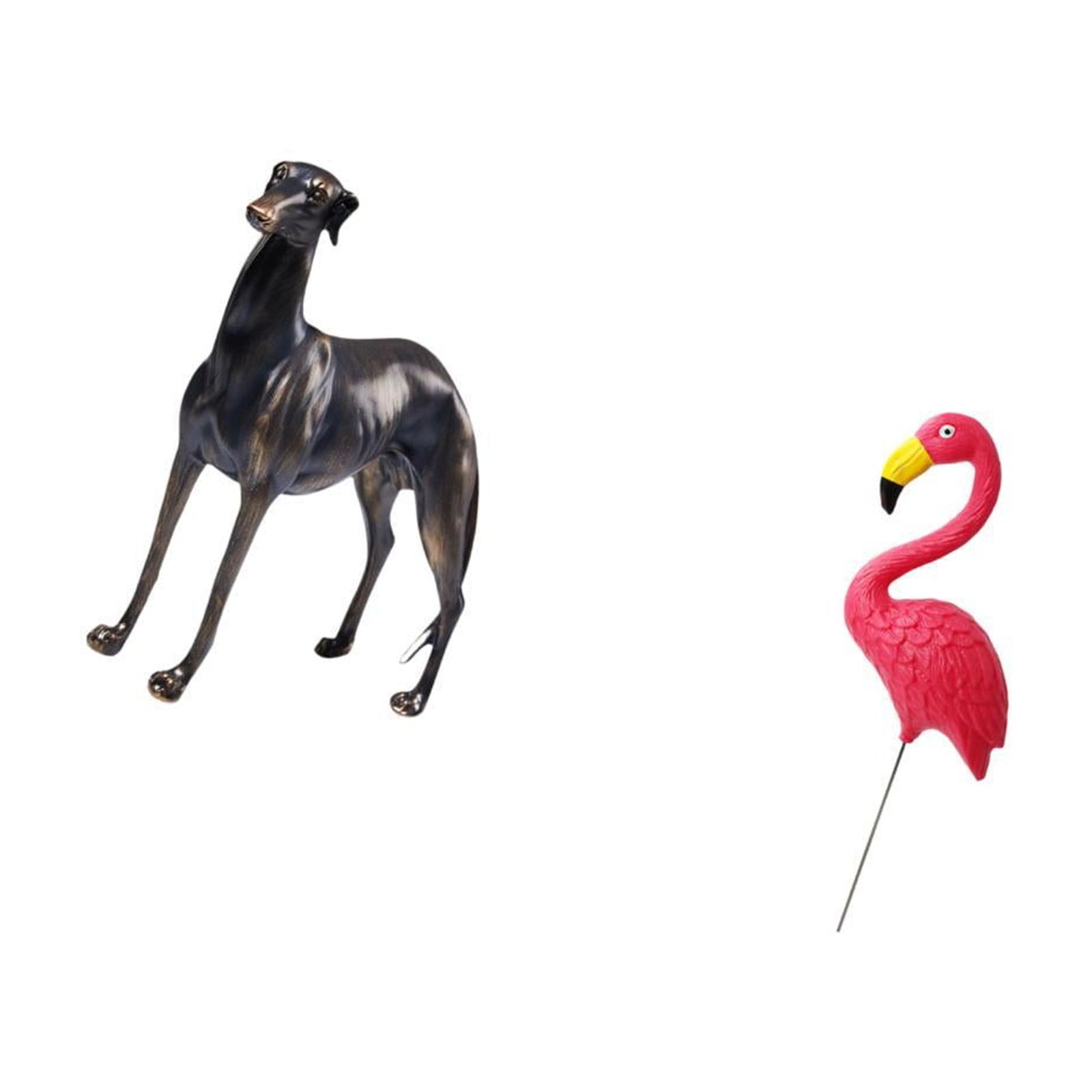 Dualoai Bird Resin Animal Figurine Sculpture for Home Decor Table Centerpiece Desk Figure Living Room Hotel Christmas Yard Art Ornament Fairy Garden Accessories Flamingo Stake Holiday Spring