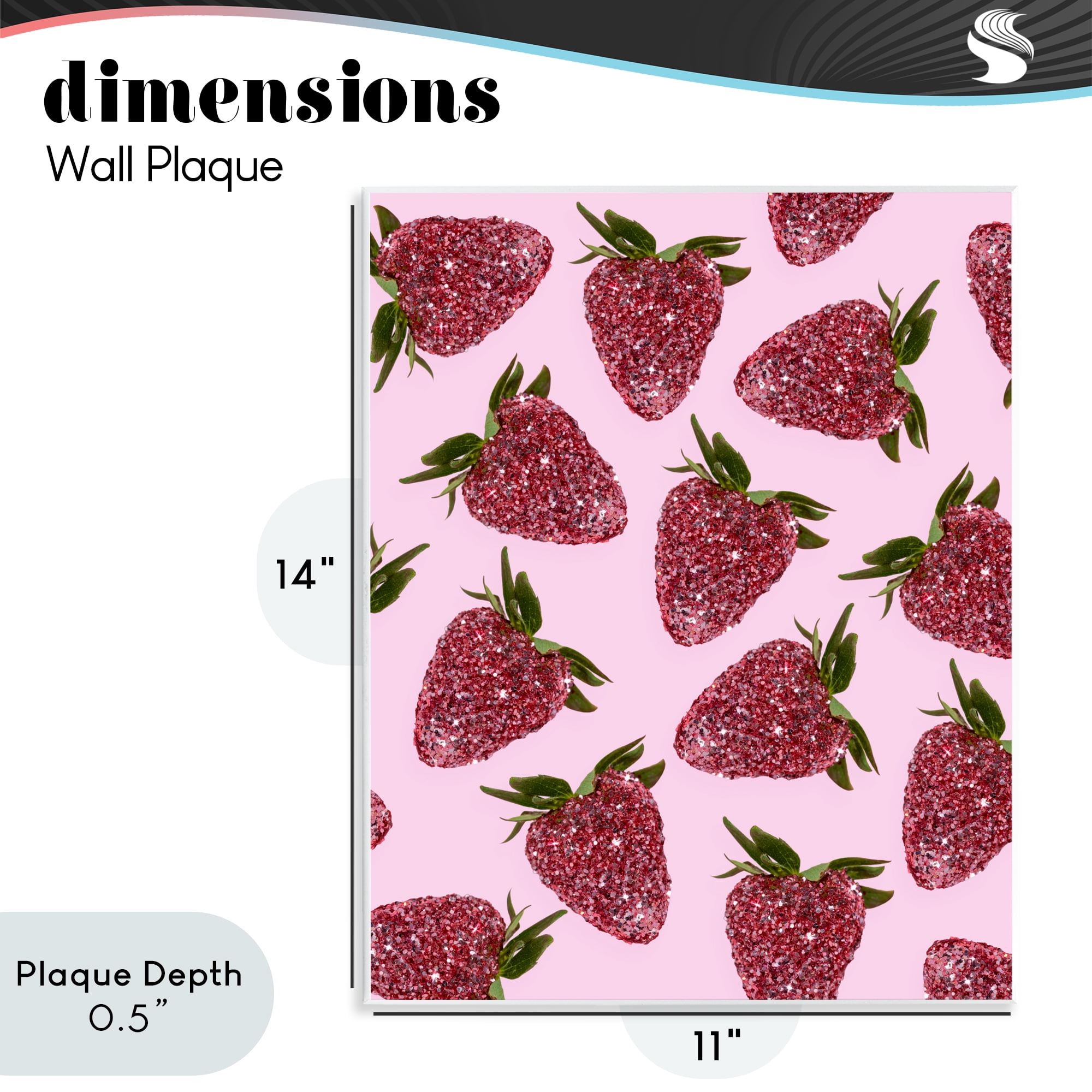 Stupell Industries Glimmer Strawberry Pattern Wall Plaque Art, design by LISH Creative
