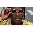 thumbnail image 2 of Sunglasses Men Hip Hop Shades Round Gold Metal Diamond Bling Clear, 2 of 7