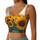 thumbnail image 2 of Fotbe Sunlit Sunflower Field Sujetador Deportivo Largo sin Aros para Mujer con Almohadillas y Soporte Medio, Transpirable y Absorbente, Camiseta Tipo Chaleco o Tank Top-Small, 2 of 8