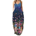 thumbnail image 1 of Robe Grande Taille pour Femmes Sans Manches Bohème Ample Longue Maxi Robes Été Décontractée Robe de Plage, 1 of 4