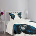 thumbnail image 3 of Ambesonne Eye Quilted Bedspread Set 2 Pcs, Realistic Female Butterfly, Twin Size, Blue Black White, 3 of 5